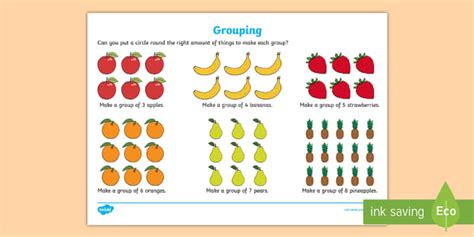 Maths Grouping Worksheet | Early Level | CfE | Twinkl