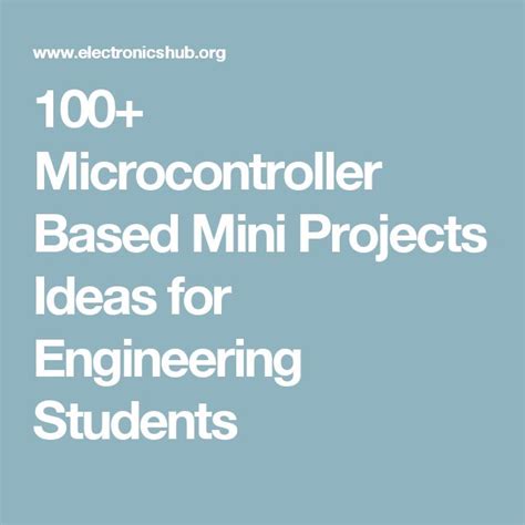 100+ Microcontroller Based Mini Projects Ideas | Microcontrollers, Pic ...