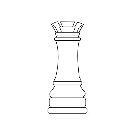 Rook chess piece. Vector black and white isolated outline 18863872 Vector Art at Vecteezy