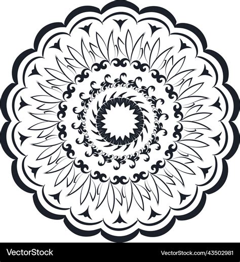 Mandala art design in circle for print Royalty Free Vector