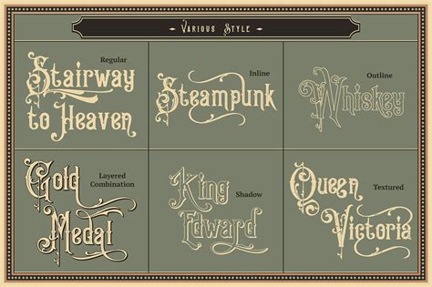 Victorian Fonts Collection By Burntilldead | TheHungryJPEG