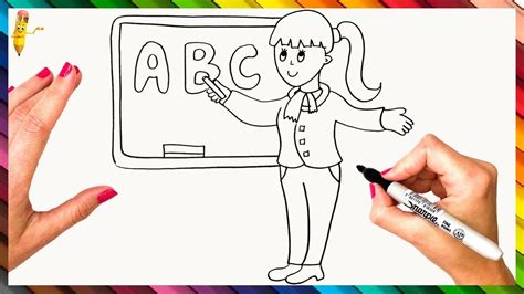 How To Draw A Teacher Step By Step 👩‍🏫 Teacher Drawing Easy