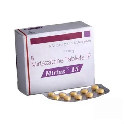 Mirtazapine (15mg) Mirtaz 15mg (Mirtazapine) Tablet, Prescription, Treatment: Treatment Of ...