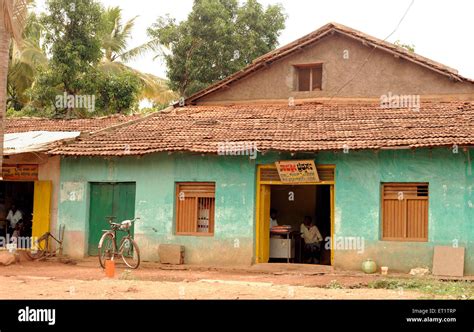 Old house with tiled roof in Dandeli at Uttara Kannada Karnataka India Asia Indian village house ...