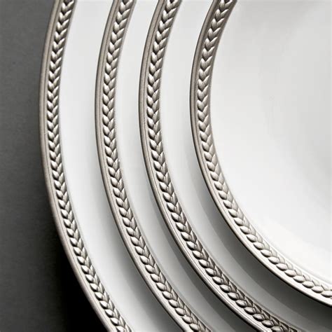 L'Objet Soie Tressée Platinum Dinnerware | artedona.