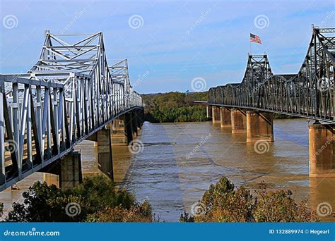 Bridges Over the Mississippi River at Vicksburg Stock Photo - Image of ...