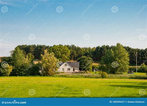 Countryside House in Denmark Stock Image - Image of traditional, green ...