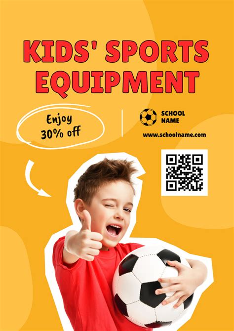 Kids' Sports Equipment Ad Online Poster A2 Template - VistaCreate