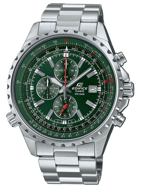 Casio Men's EDIFICE Stainless Steel Flight Computer Chronograph Watch ...