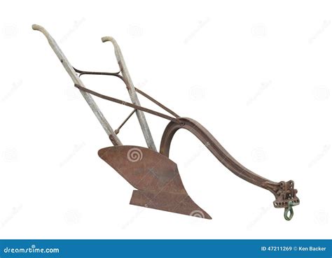 Antique Horse Drawn Plow Isolated. Stock Photo - Image: 47211269