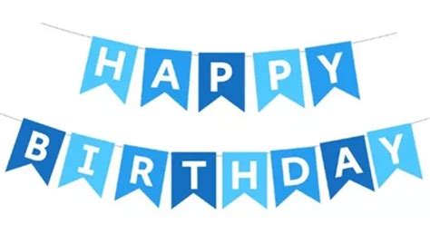 Banner Happy Birthday Niño Cumpleaños Banderin Azul | MercadoLibre