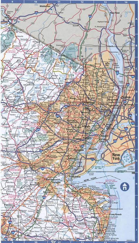 Map of New Jersey Northern,Free highway road map NJ with cities towns ...