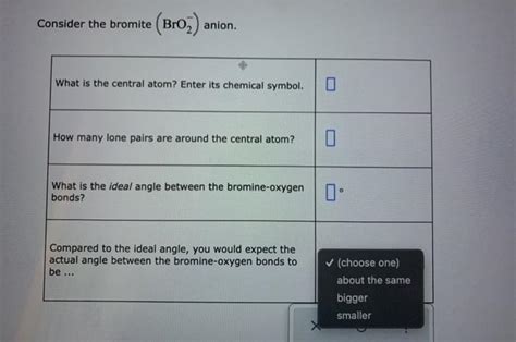 Solved Consider the bromite (Bro,) anion. What is the | Chegg.com