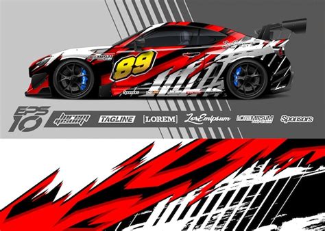 Car wrap decal graphic design. abstract stripe racing . | Premium Vector