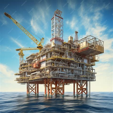 Premium AI Image | Offshore oil and rig platform in sunset or sunrise ...