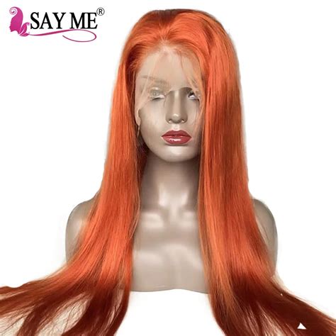 Remy Color 350 Wig Long Straight Human Hair Frontal Wigs Ombre Pre ...