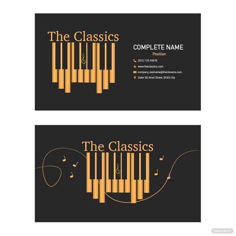 Music Business Card Vector in Illustrator, SVG, JPG, EPS, PNG ...