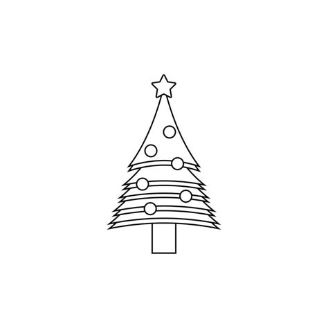 Christmas Tree Line Vector, celebration, decoration element 29100884 Vector Art at Vecteezy