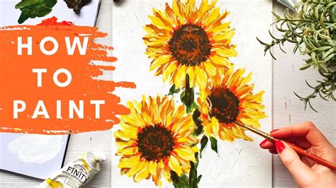 Sunflower Acrylic Painting Easy | Best Flower Site