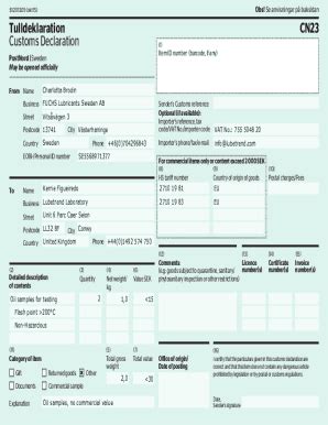 2013 Form SE PostNord CN23 Fill Online, Printable, Fillable, Blank - pdfFiller