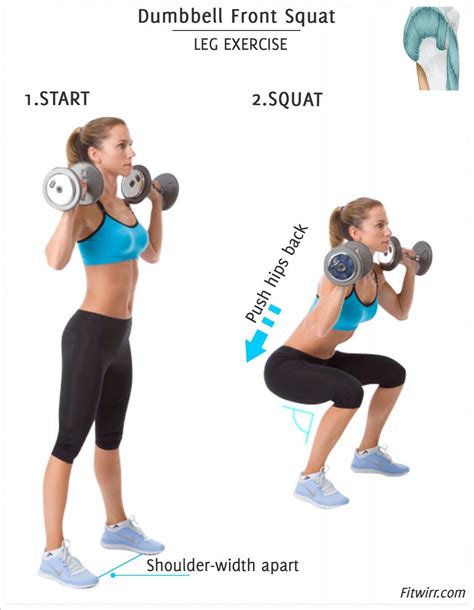 Squats: How to Do a Dumbbell Front Squat - www.fitwirr.com | Squat ...