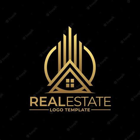 Premium Vector | Real estate gold logo template