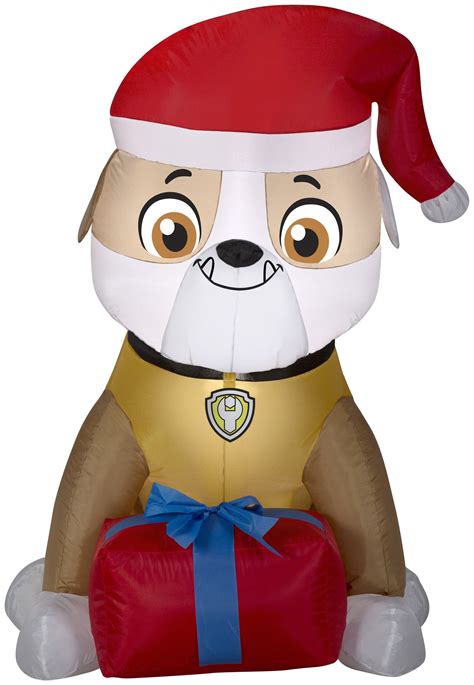 3' Airblown Rubble w/ Present Christmas Inflatable | Paw patrol christmas, Christmas inflatables ...