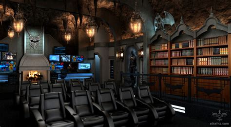 Dark Knight Themed Home Theater; Every Man's Batcave Dream Come True