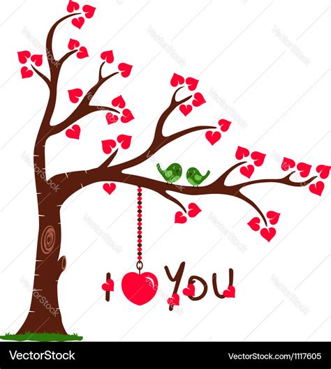 Love tree with i love you Royalty Free Vector Image