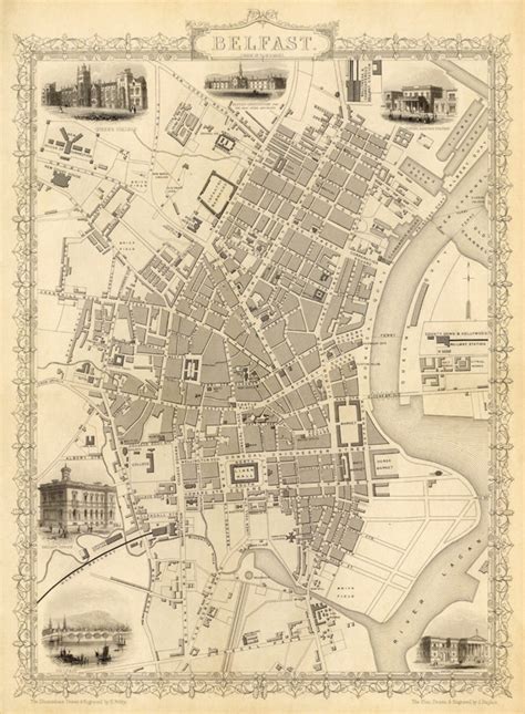 Old Map of Belfast Historical Belfast Map Fine Print on | Etsy