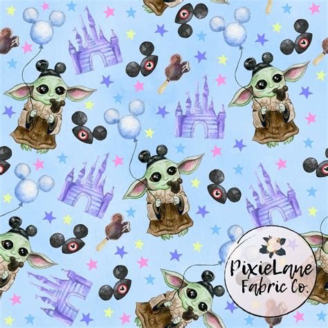 Baby Yoda Disney PREORDER Fabric by Yard Bullet Double Brushed - Etsy