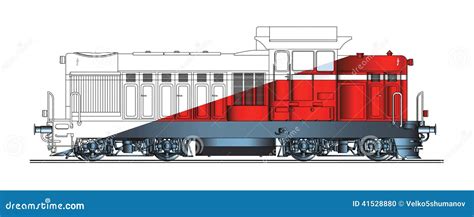 Diesel Locomotive Abstract Drawing Color Stock Photo - Image: 41528880