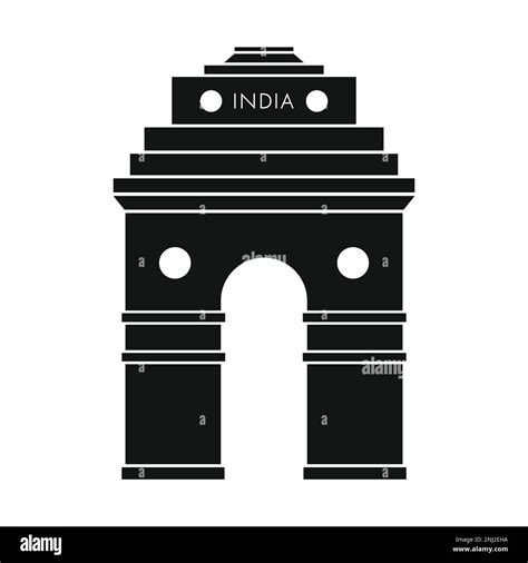 India Gate Symbol Silhouette Vector Icon Illustration Stock Vector ...