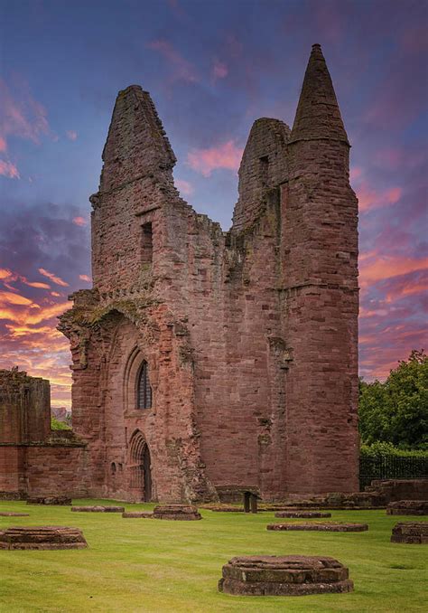 Ancient Ruins of Arbroath Abbey at Sunset in Scotland Photograph by Jim McDowall