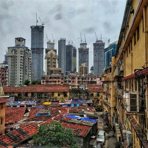 The 2 sides of Lower Parel. Bonus points for spotting the trump tower ...