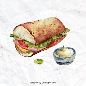 Free Vector | Watercolor sandwich