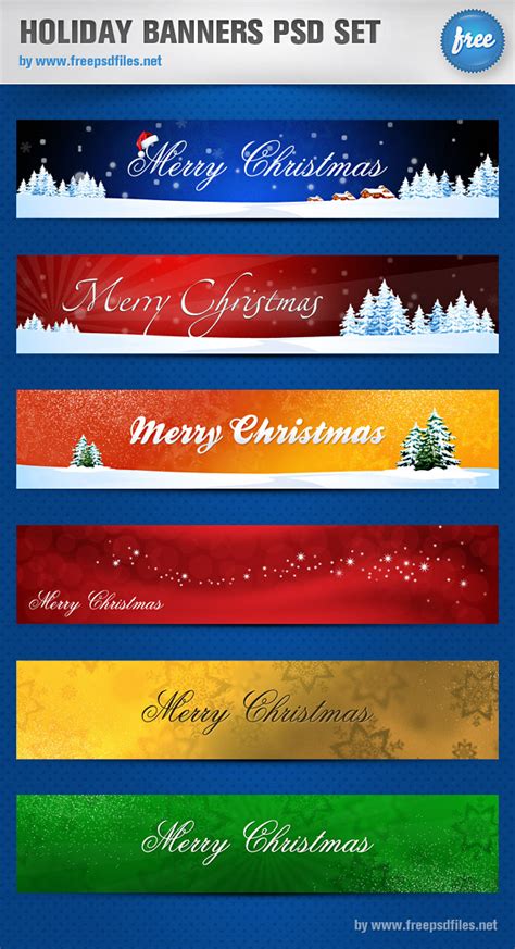 Holiday Banners PSD Set - Free PSD Files