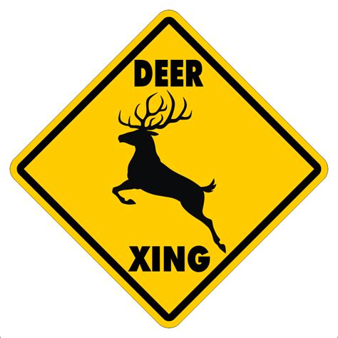 DEER CROSSING~Funny Novelty Xing Gift Sign 16"x16" LARGE FREE SHIPPING | Sign Screen~Yard Signs ...