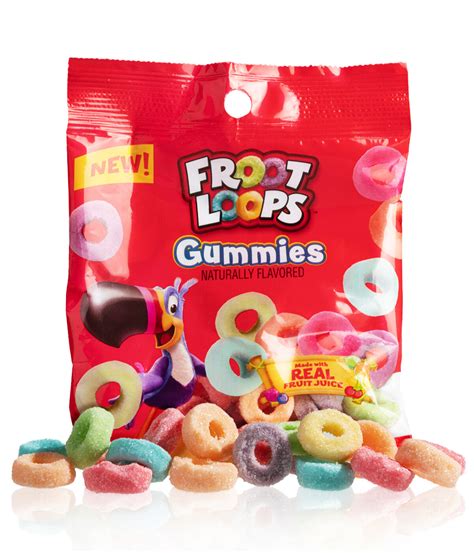 Froot Loops Gummies: Gummy candy inspired by the fruity breakfast cereal.