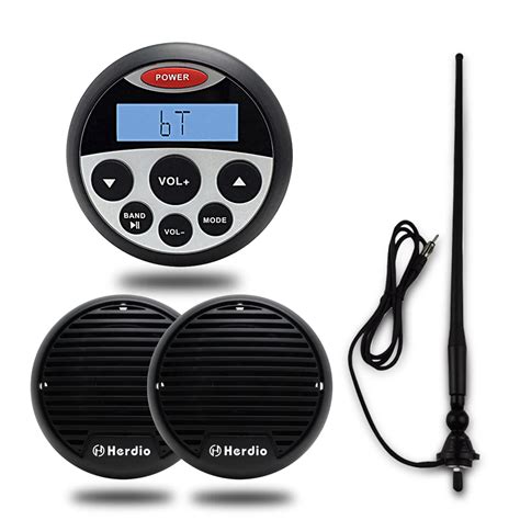 Bluetooth MP3 Waterproof Boat Audio Receiver FM/AM Radio for Boat SPA UTV ATV+3 inch Marine ...