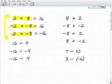 Math Problems With Negative Numbers - Jon Jameson's English Worksheets