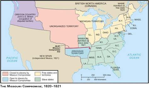 (1820-1821) The Missouri Compromise, created from the original Louisiana Purchase. This ...