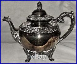 5pc coffee tea set, 33 tray, silverplate, Heritage, 1847 Rogers Bros ...