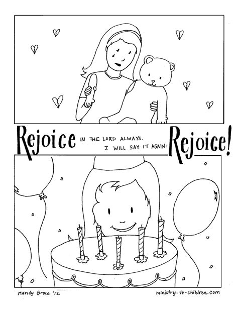 “Rejoice in the Lord” Coloring Page - Kids Bible Lessons