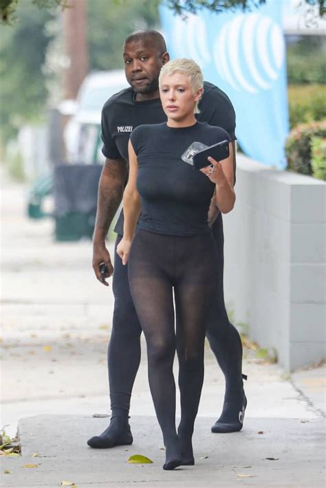 Kanye West’s ‘wife’ Bianca Censori wears sheer tights as she steps out shoeless for lunch date ...