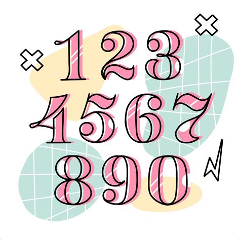 set of numbers and numbers in lettering style. font for mathematics ...