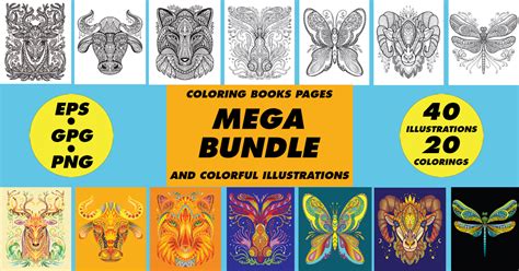 Coloring Books Pages Animals Bundle Bundle · Creative Fabrica