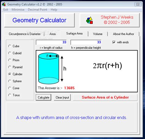 Geometry Calculator 1.2 - Download, Review, Screenshots