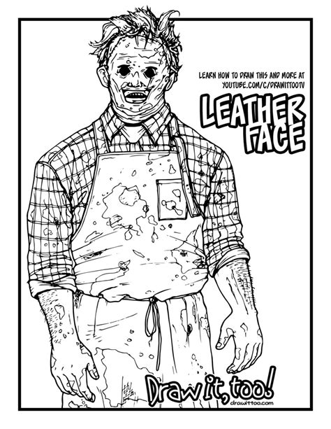 How to Draw LEATHERFACE (The Texas Chainsaw Massacre) Drawing Tutorial | Draw it, Too!