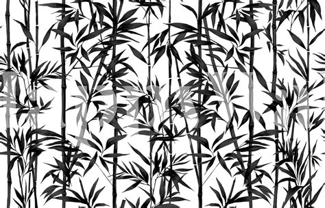 Bamboo Black and White Wallpaper - Happywall.com